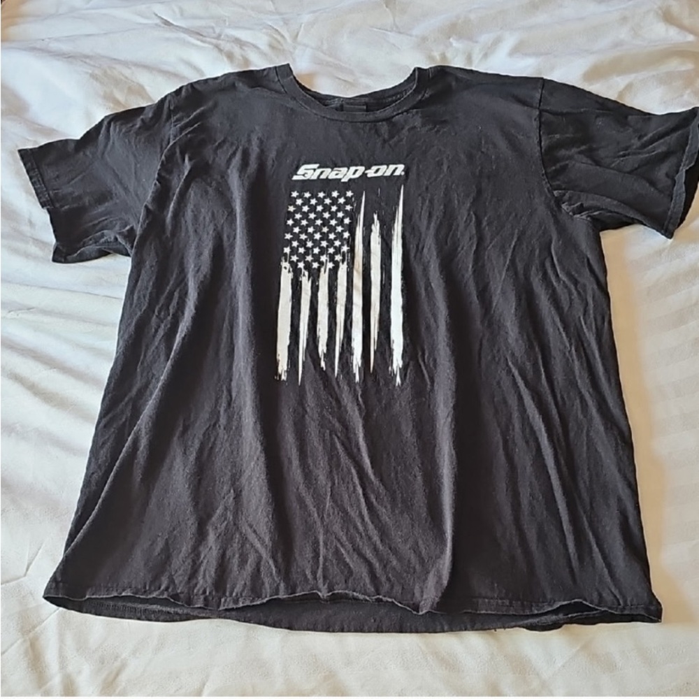 Snap Black and White Flag Tee